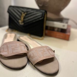Rare VINTAGE Fendi FF Slide Sandals size 37- like dior dway